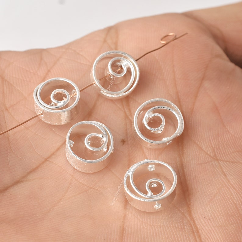 Silver Plated Spiral Spacer Beads - 10mm