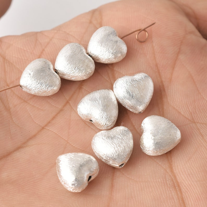 Silver Plated Heart Shape Spacer Beads - 10mm