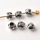 Antique Silver Plated Dog Paw Beads - 9mm