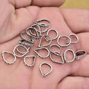 Antique Silver Plated Teardrop Pendant Bails - 12mm
