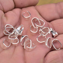 Silver Plated Pinch Pendant Open Bails