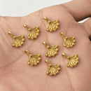 Ethnic Raw Brass Tribal Flower Charms