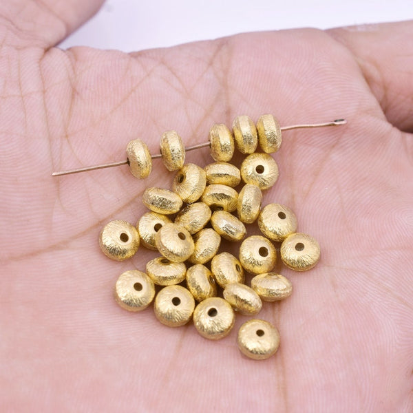 Gold Plated 6mm Saucer Spacer Beads