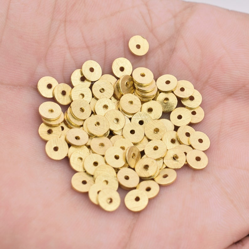 Gold Plated Heishi Flat Disc Spacer Beads - 5mm