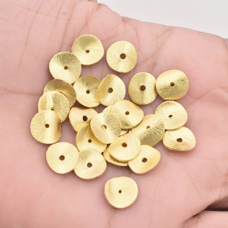 Gold Plated Wavy Disc Spacer Beads - 10mm