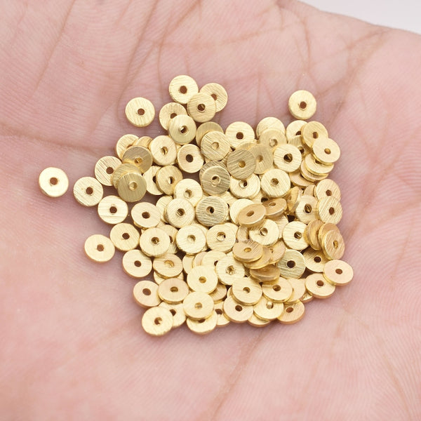 Gold Plated Heishi Flat Disc Spacer Beads