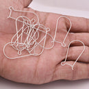 Silver Plated Kidney Ear Wire Hooks - 36mm