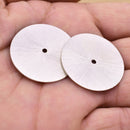 Silver Plated Flat Disc Heishi Beads - 32mm