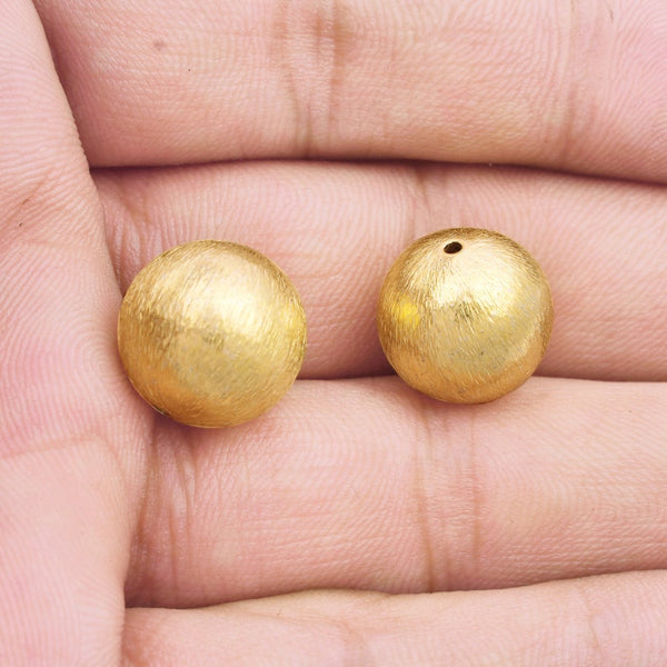 14mm Gold Plated Round Ball Spacer Beads