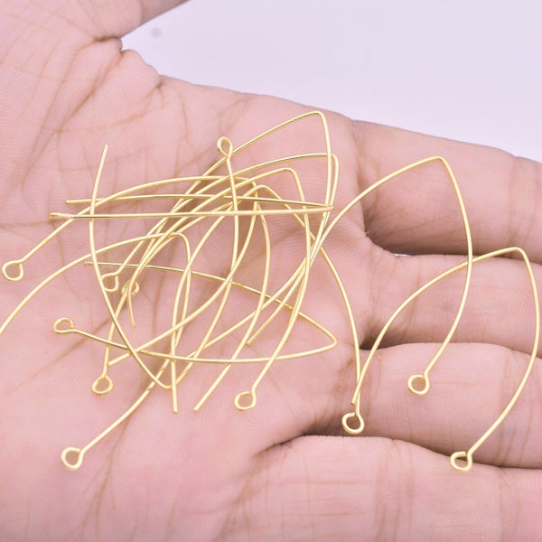 Gold Plated French Ear Wire Fish Hooks - 42mm