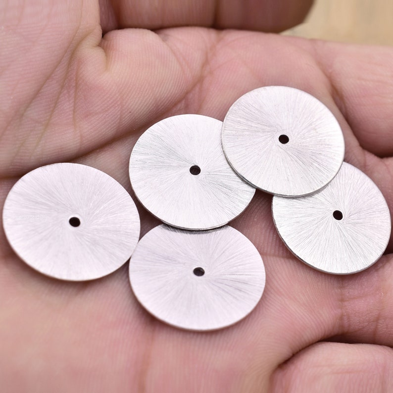 Silver Plated Heishi Flat Disc Spacer Beads - 22mm