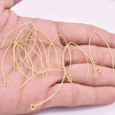 Gold Plated French Ear Wire Fish Hooks - 38mm