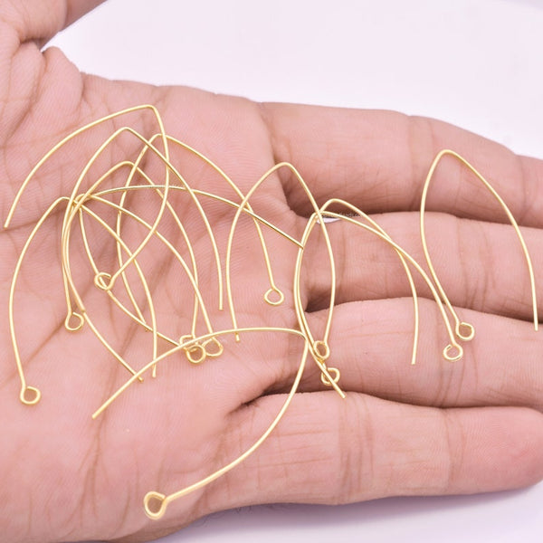 Gold Plated French Ear Wire Fish Hooks - 38mm
