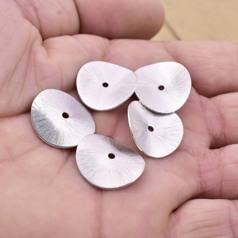 Silver Plated Wavy Disc Spacer Beads - 20mm