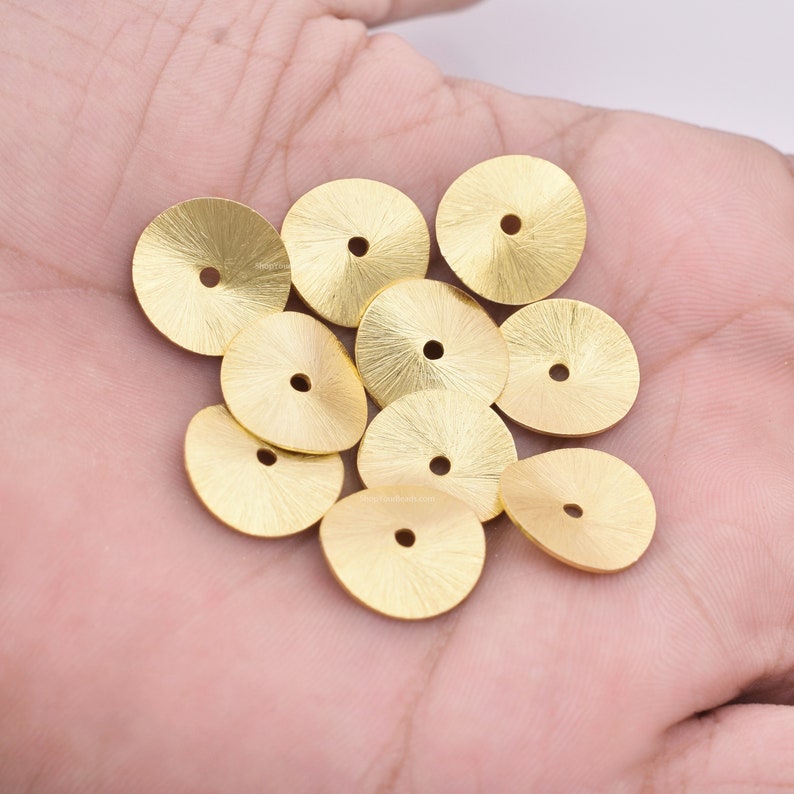 Gold Plated Wavy Disc Spacer Beads - 14mm
