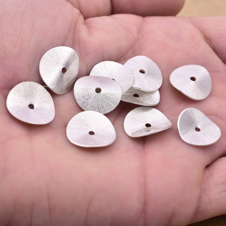 Silver Plated Wavy Disc Spacer Beads - 16mm