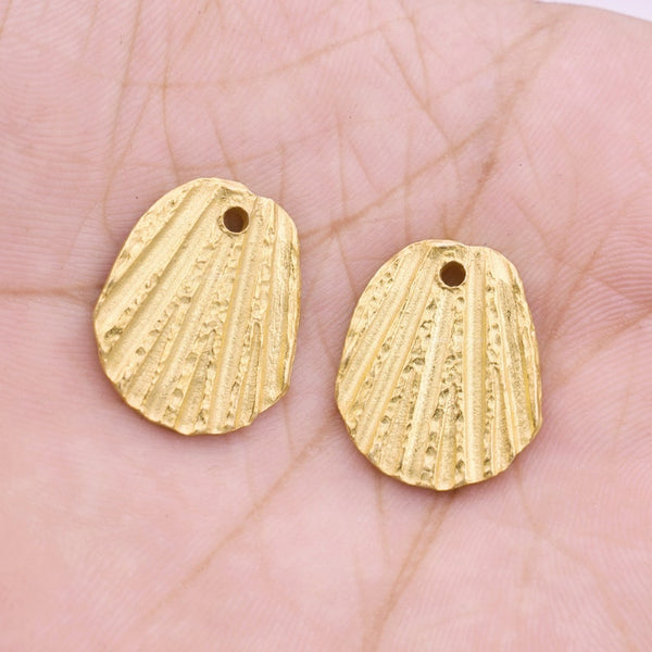 Rustic Gold Plated Artisan Flat Charms