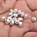 Silver Plated 8mm Bi-cone Saucer Spacer Beads