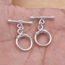 Silver Plated Toggle T Bar Rope Bali Clasps