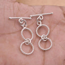 2 Rings Silver Plated Extendable Toggle T Bar Clasps