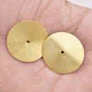 Gold Plated Wavy Disc Spacer Beads - 28mm