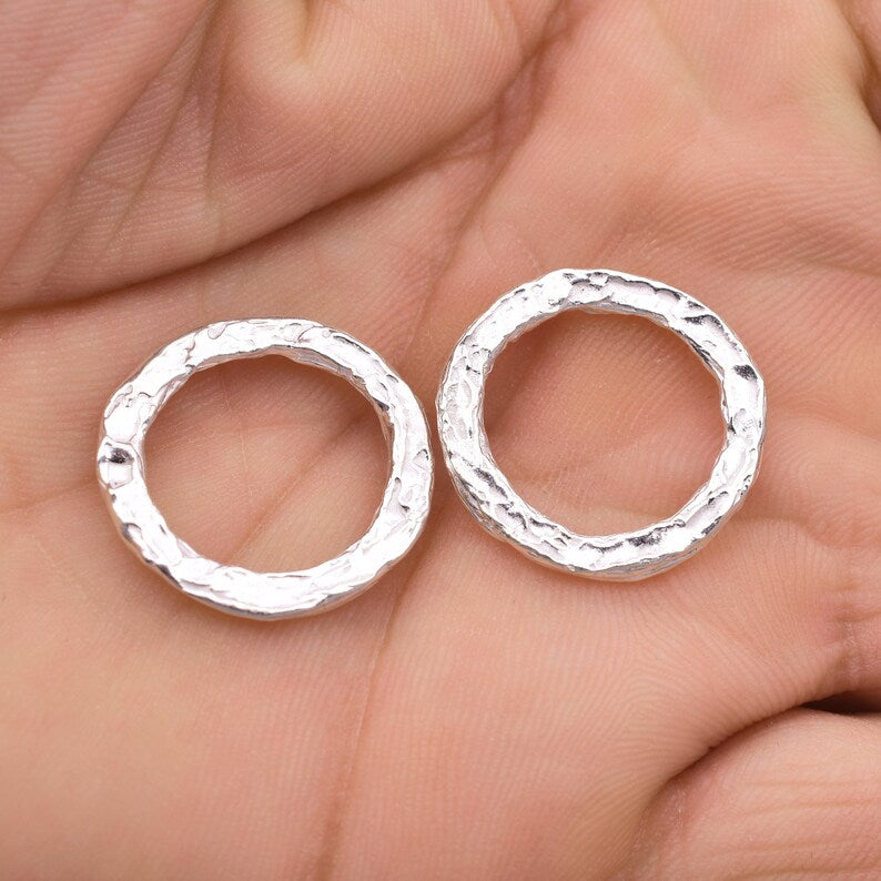 Silver Plated Washer Connector Ring Link Charms