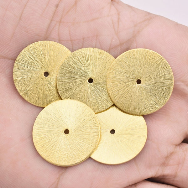 Gold Plated Flat Disc Heishi Spacer Beads - 24mm