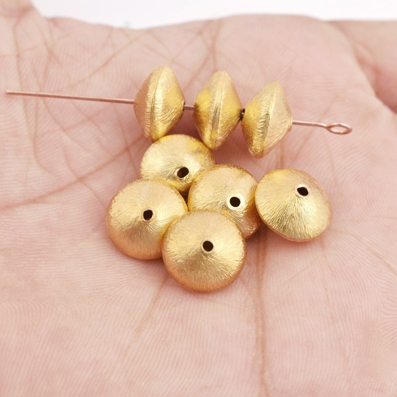 Gold Plated 12mm Bi-cone Saucer Spacer Beads