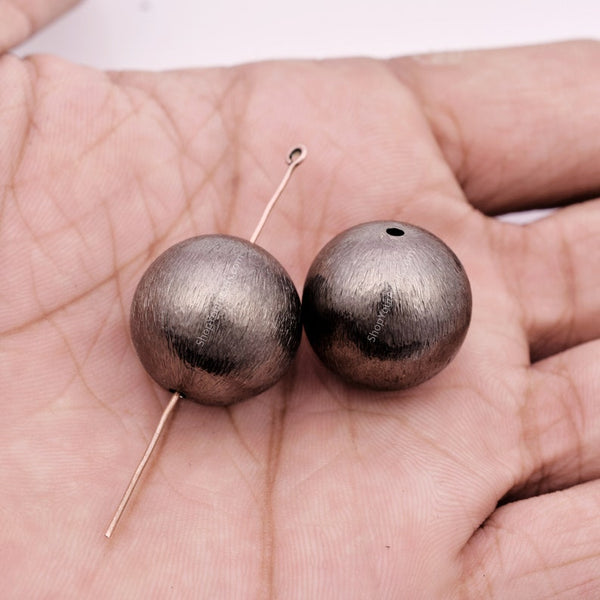 18mm Black Gunmetal Plated Round Ball Spacer Beads