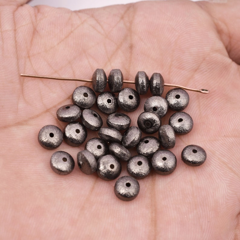 Black Gunmetal Plated 6mm Saucer Spacer Beads