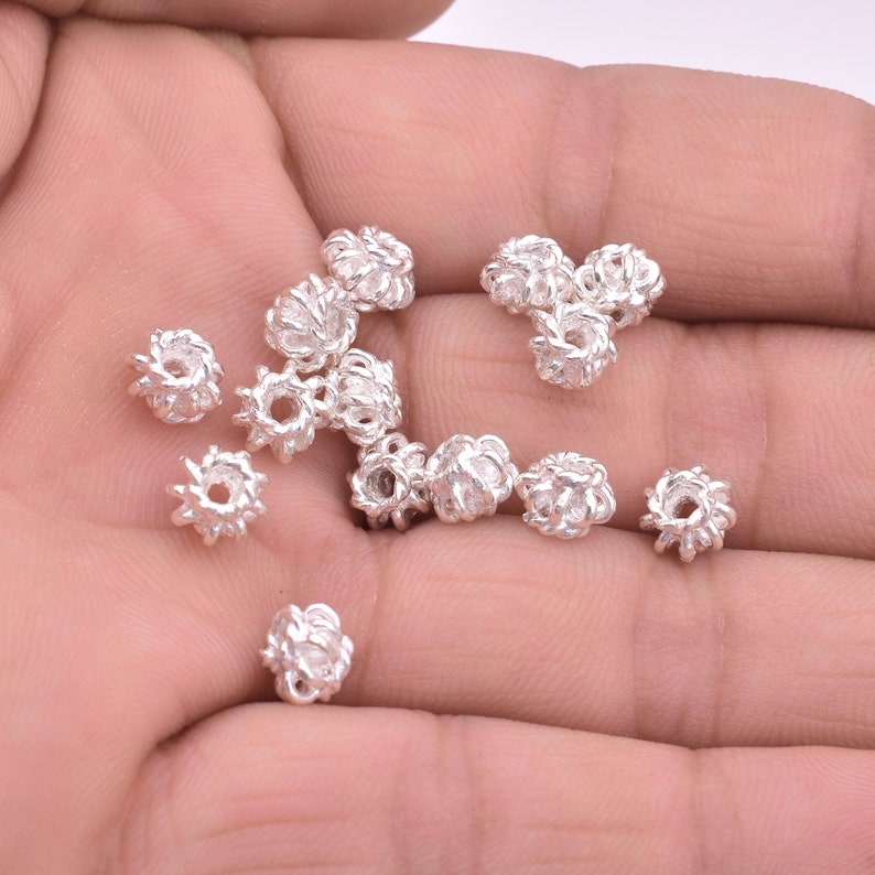 8mm Silver Plated Bali Spacer Beads - 15pcs