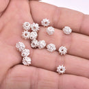 8mm Silver Plated Bali Spacer Beads - 15pcs