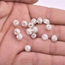 8mm Silver Plated Coil Shape Bali Beads