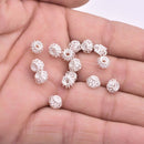 8mm Silver Plated Coil Shape Bali Beads