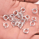 Silver Plated Spring Round Lobster Clasps