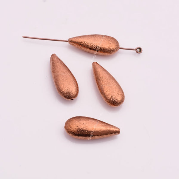 Copper Tear Drop Spacer Beads - 20mm
