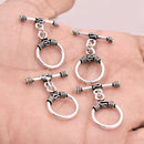 Antique Silver Plated Rope Bali Toggle T Bar Clasps - 15mm