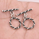 Antique Silver Plated Twisted Toggle T Bar Clasps