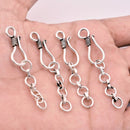 Antique Silver Plated Rope Bali S Hook Clasps - 54mm