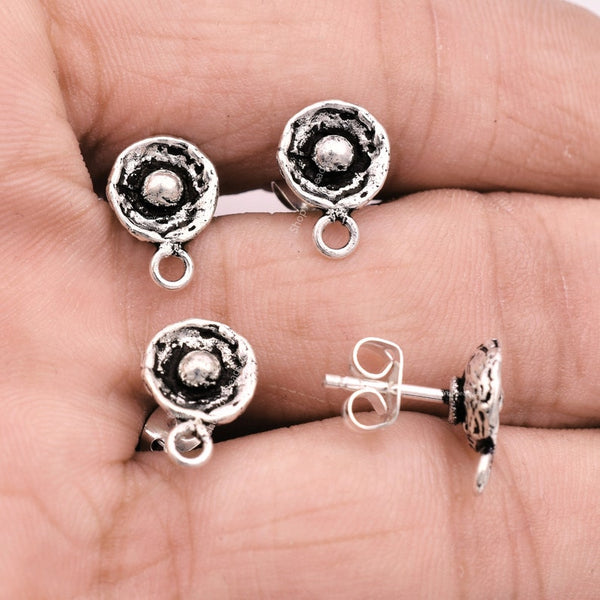 Antique Silver Plated Earring Post Studs