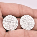 Silver Plated Textured Round Earring Studs