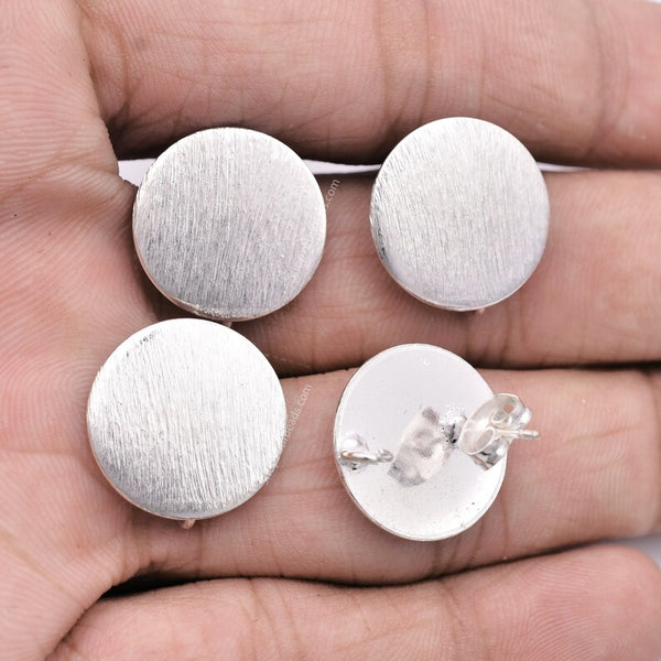 Silver Plated Round Earring Studs