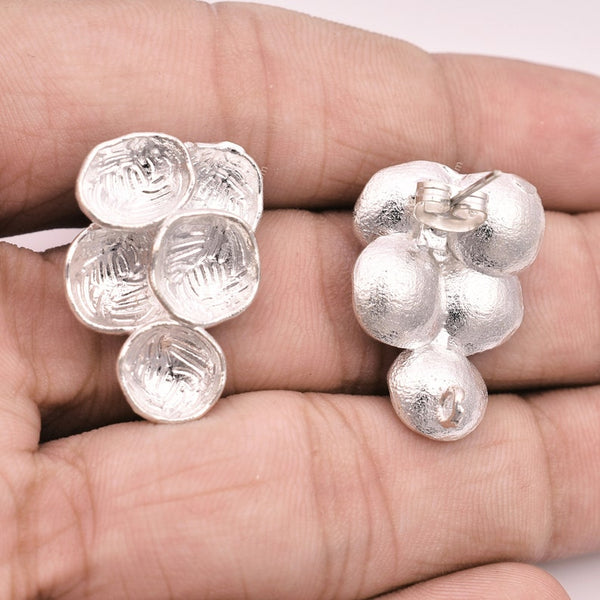 Silver Plated Strawberry Earring Studs