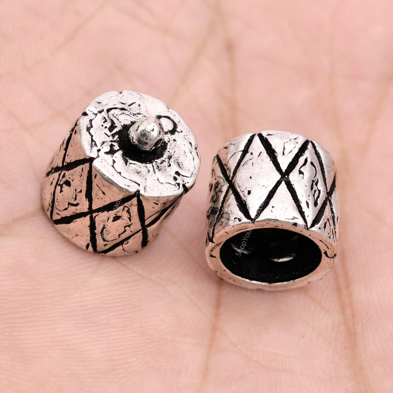 Silver Plated Antique Kumihimo End Caps