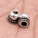Antique Silver Plated Kumihimo Cord End Caps