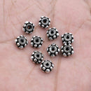 8mm Antique Silver Plated Bali Spacer Beads