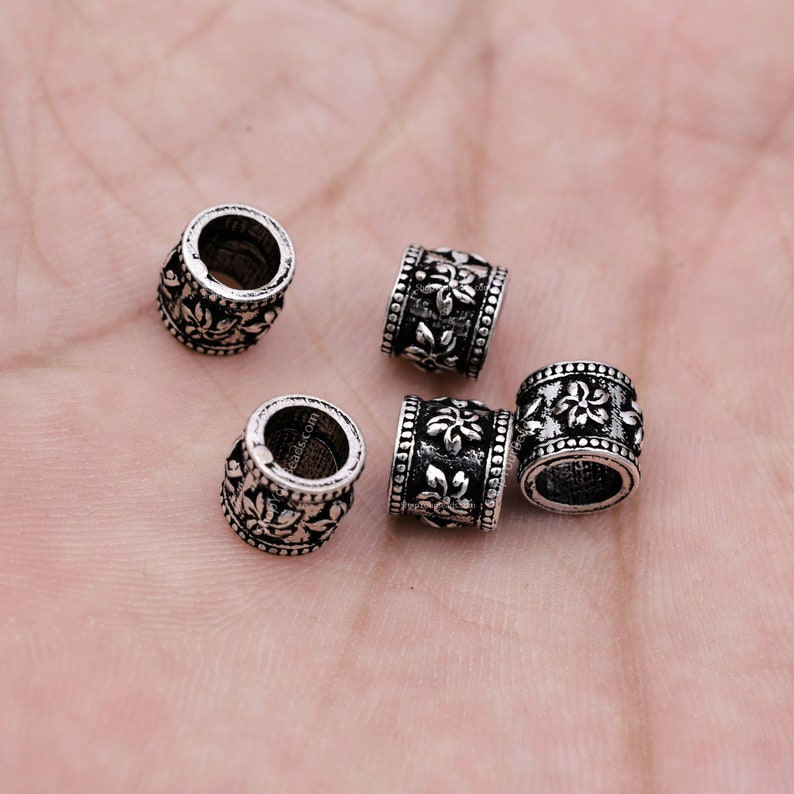 6mm Silver Plated Flower Spacer Bali Beads