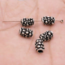 Antique Silver Plated Cylinder Tube Bali Beads - 10x7mm