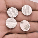 Silver Plated Textured Round Earring Studs