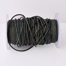 2mm Leather Cord - Antique Green - Distressed Round - Matt Finish Indian Leather - Wrap Bracelet Making Findings - Antique Color Natural Dye